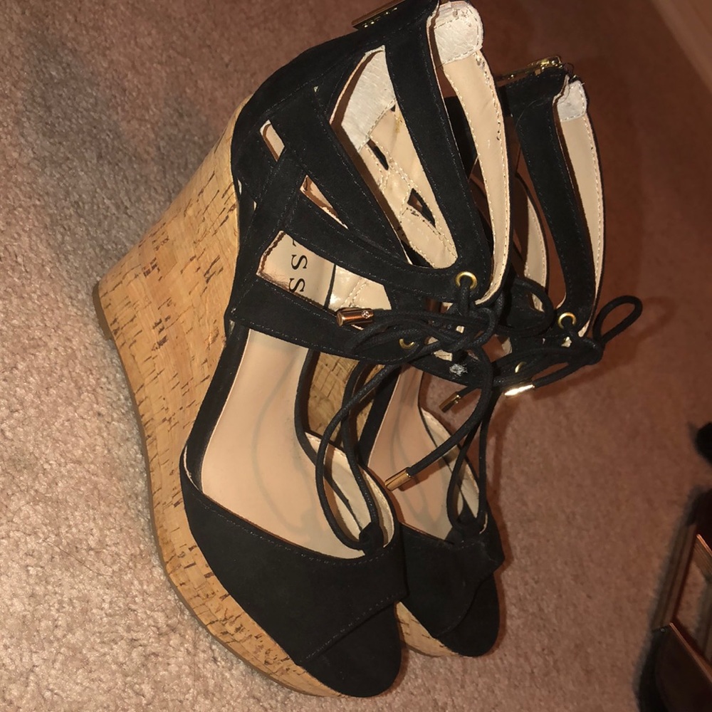 Guess lace up wedges NWOB